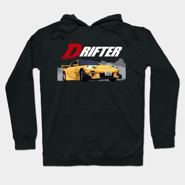 Drifter - FD3s 13B Rotory turbo initial d drifting Hoodie by cowtown_cowboy